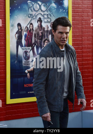 Actor Tom Cruise who portrays Stacee Jaxx in the motion picture romantic comedy 'Rock of Ages', arrives for the premiere of the film at Grauman's Chinese Theatre in the Hollywood section of Los Angeles on June 8, 2012.  UPI/Jim Ruymen Stock Photo