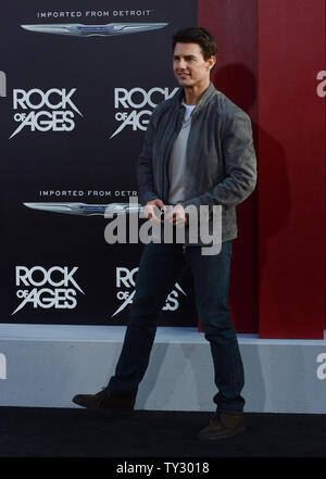 Actor Tom Cruise who portrays Stacee Jaxx in the motion picture romantic comedy 'Rock of Ages', arrives for the premiere of the film at Grauman's Chinese Theatre in the Hollywood section of Los Angeles on June 8, 2012.  UPI/Jim Ruymen Stock Photo