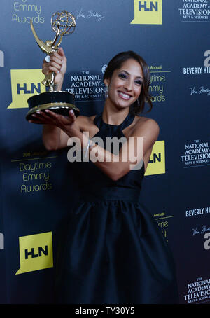 Christel Khalil appears backstage with the Outstanding Younger Actress in a Drama award she won for 'The Young and the Restless', at the 39th annual Daytime Emmy Awards in Beverly Hills, California on June 23, 2012.  UPI/Jim Ruymen Stock Photo
