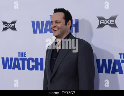 Vince Vaughn, a cast member in the motion picture sci-fi comedy 'The Watch', attends the premiere of the film at Grauman's Chinese Theatre in the Hollywood section of Los Angeles on July 23, 2012.  UPI/Jim Ruymen Stock Photo