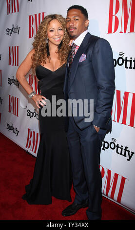 Mariah Carey attends the BMI Urban Music Awards with her husband Nick Cannon, where she was honored as an 'icon' in Beverly Hills, California on September 7, 2012.   UPI/Arnold Turner Stock Photo