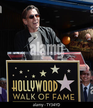 Actor Leonard Nimoy makes comments during an unveiling ceremony honoring actor Walter Koenig with the 2,479th star on the Hollywood Walk of Fame in Los Angeles on September 10, 2012. Koenig, who portrayed the Russian character 'Chekov', is the final member of the 'Star Trek' television show to receive a star.   UPI/Jim Ruymen Stock Photo