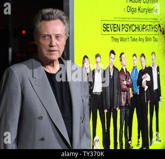 Actor Christopher Walken, a cast member in the motion picture crime comedy 'Seven Psychopaths', attends the premiere of the film at the Bruin Theatre in the Westwood section of Los Angeles on October 1, 2012.  UPI/Jim Ruymen Stock Photo