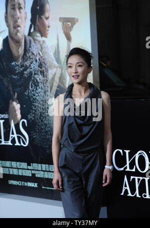 Actress Xun Zhou, a cast member in the motion picture sci-fi drama 'Cloud Atlas', attends the premiere of the film at Grauman's Chinese Theatre in the Hollywood section of Los Angeles on October 24, 2012.  UPI/Jim Ruymen Stock Photo