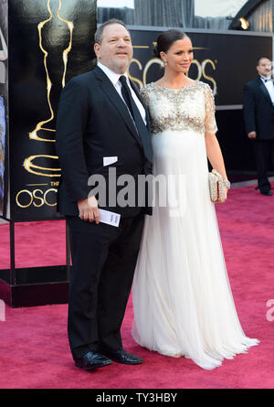 Harvey Weinstein and Georgina Chapman arrive on the red carpet at the 85th Academy Awards at the Hollywood and Highlands Center in the Hollywood section of Los Angeles on February 24, 2013.   UPI/Kevin Dietsch Stock Photo