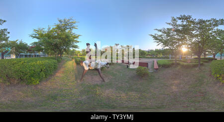 360 degree panoramic view of Ansan, South Korea - 12 June 2019. Panorama 360 degrees view in park. Forest and Park 360 image, VR AR content.