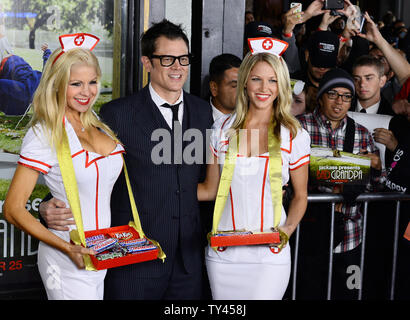 Cast member Johnny Knoxville attends the premiere of his new motion picture comedy 'Jackass Presents: Bad Grandpa' at TLC Chinese Theatre (formerly Grauman's) in Los Angeles on October 21, 2013. In the film, 86-year-old Irving Zisman is on a journey across America with the most unlikely companion: his 8 year-old grandson, Billy. UPI/Jim Ruymen Stock Photo