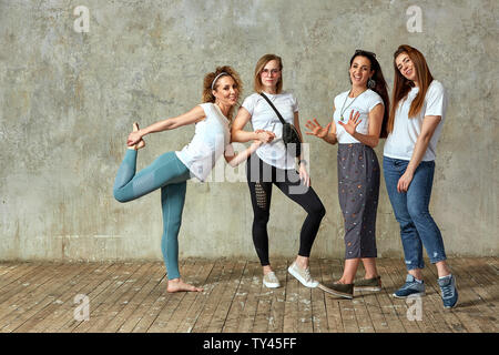 Group of Young Girls Practicing and Exercising Modern Ballet Dance. Stock  Image - Image of female, girls: 149560563