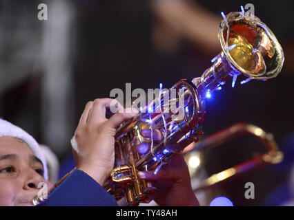 Members of the Gadsden Elementary School marching band are seen in the The 2013 – 82nd Hollywood Christmas Parade Benefiting Marine Toys for Tots Foundation held in the Hollywood section of Los Angeles on December 1, 2013.      UPI/Phil McCarten Stock Photo