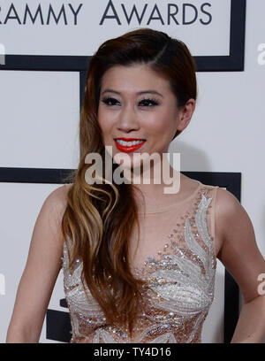 Adrienne Lau arrives at the 56th annual Grammy Awards at Staples Center in Los Angeles on January 26, 2014.  UPI/Jim Ruymen Stock Photo