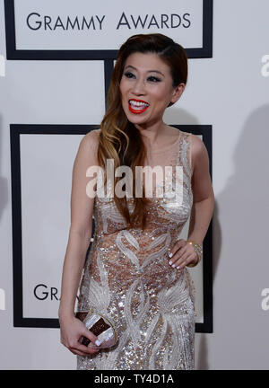 Adrienne Lau arrives at the 56th annual Grammy Awards at Staples Center in Los Angeles on January 26, 2014.  UPI/Jim Ruymen Stock Photo