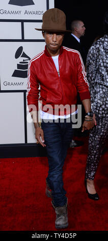 Helen Lasichanh, Pharrell Williams 199 at the 57th Annual GRAMMY Awards at  the Staples Center in Los Angeles. February 8, 2015.Helen Lasichanh, Pharrell  Williams 199 ------------- Red Carpet Event, Vertical, USA, Film