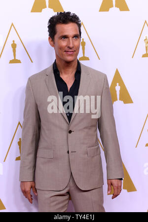 Actor Matthew McConaughey attends the 86th annual Academy Awards nominees luncheon in Beverly Hills, California on February 10, 2014. UPI/Jim Ruymen Stock Photo