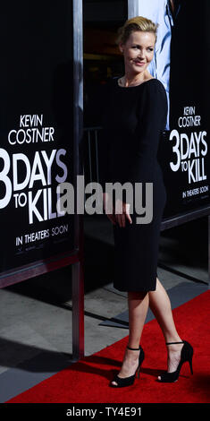 Cast member Connie Nielsen attends the premiere of the motion picture crime thriller '3 Days to Kill' at the ArcLight Cinerama Dome in the Hollywood section of Los Angeles on February 12, 2014. Storyline: A dying Secret Service Agent trying to reconnect with his estranged daughter is offered an experimental drug that could save his life in exchange for one last assignment: hunting down the world's most ruthless terrorist and looking after his teenage daughter for the first time in ten years, while his wife is out of town.  UPI/Jim Ruymen Stock Photo