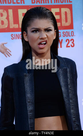 Actress  Zendaya attends the premiere of the motion picture comedy 'Blended' at TCL Chinese Theatre (formerly Grauman's) in the Hollywood section of Los Angeles on May 21, 2014. Storyline: After a blind date gone horribly wrong, Jim and Lauren agree they never, ever want to see each other again. Well, that's all about to change when the two find themselves and their respective families (including children) all stuck together in one suite at an African Safari vacation spot.  UPI/Jim Ruymen Stock Photo