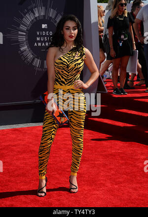 Singer Charli XCX arrives at the 2014 MTV Video Music Awards at the Forum in Inglewood, California on August 24, 2014.  UPI/Jim Ruymen Stock Photo