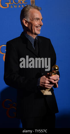 Billy Bob Thornton appears backstage with the award he won for his role in 'Fargo' during the 72nd annual Golden Globe Awards at the Beverly Hilton Hotel in Beverly Hills, California on January 11, 2015.  Photo by Jim Ruymen/UPI Stock Photo