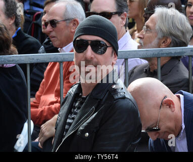 David Howell Evans aka The Edge of the rock group U2 attends an unveiling ceremony honoring television producer Ken Ehrlich with the 2,541st star on the Hollywood Walk of Fame in Los Angeles on January 28, 2015.  Photo by Jim Ruymen/UPI Stock Photo