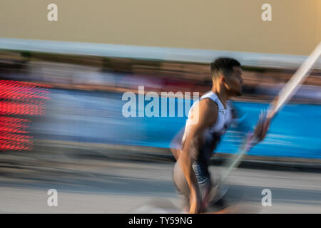 Greece's Emmanouil Karalis competes at the Pole Vault Men final during ...