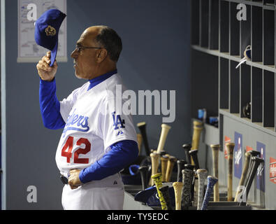 Los Angeles Dodgers coach Davey Lopes during the Jackie Robinson