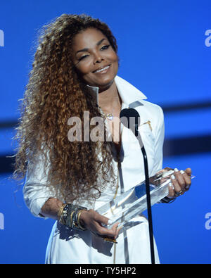 Janet Jackson accepts the Ultimate Icon: Music Dance Visual award during the 15th annual BET Awards at Microsoft Theater in Los Angeles on June 28, 2015.  Photo by Jim Ruymen/UPI Stock Photo