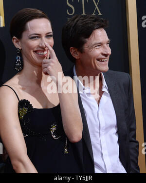 Cast members Jason Bateman and Rebecca Hall attend the premiere of the motion picture thriller 'The Gift' at Regal Cinemas L.A. Live in Los Angeles on July 30, 2015. Storyline: A young married couple's lives are thrown into a harrowing tailspin when an acquaintance from the husband's past brings mysterious gifts and a horrifying secret to light after more than 20 years. Photo by Jim Ruymen/UPI Stock Photo