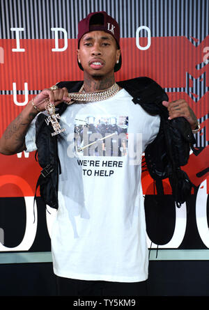 Rapper Tyga arrives on the red carpet for the 32nd annual MTV Video Music Awards at Microsoft Theater in Los Angeles on August 30, 2015. Photo by Jim Ruymen/UPI Stock Photo