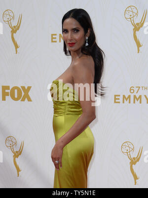 Padma Lakshmi arrives at the 67th Emmy Awards held at Microsoft Theater