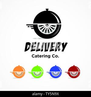Logo template for food delivery or courier catering related business Stock Vector