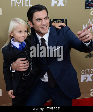 Actors Lennon Henry (L) and Wes Bentley attend the premiere screening of FX's 'American Horror Story: Hotel' at Regal Cinemas L.A. Live in Los Angeles on October 3, 2015. Storyline: Both physical and psychological horrors affect a decomposing family, workers and residents of an insane asylum, a coven of witches, and a cast of circus freaks in this anthology series, focusing on the themes of infidelity, sanity, oppression, and discrimination.  Photo by Jim Ruymen/UPI Stock Photo