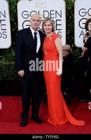 Actor Jeffrey Tambor, left, and Kasia Ostlun attend the 73rd annual Golden Globe Awards at the Beverly Hilton Hotel in Beverly Hills, California on January 10, 2016. Photo by Jim Ruymen/UPI Stock Photo