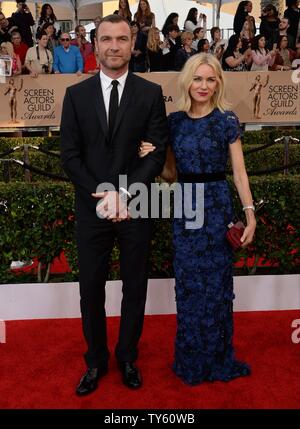 From left, actors Liev Schreiber and Naomi Watts attend the 22nd annual Screen Actors Guild Awards at the Shrine Auditorium & Expo Hall in Los Angeles, California on January 30, 2016. Photo by Jim Ruymen/UPI Stock Photo