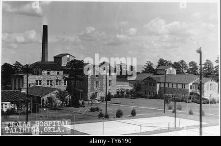 Indian hospital. Talihina, Oklahoma; Scope and content:  Postcard views of hospital complex; homes of medical director & assistant superintendent. Stock Photo