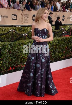 Actress Kiernan Shipka attends the 22nd annual Screen Actors Guild Awards at the Shrine Auditorium & Expo Hall in Los Angeles, California on January 30, 2016. Photo by Jim Ruymen/UPI Stock Photo