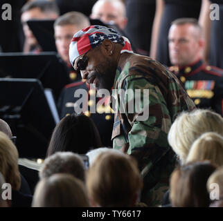 Actor Mr T attends the funeral for Nancy Reagan as the former first lady was eulogized and laid to rest next to her husband at the Ronald Reagan Presidential Library and Museum in Simi Valley, California on March 11, 2016.  Photo by Jim Ruymen/UPI Stock Photo