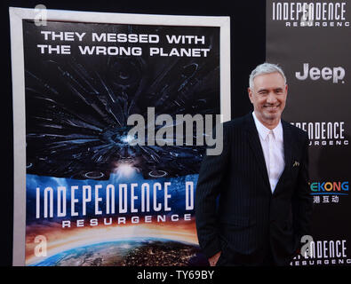 Director Roland Emmerich attends the premiere of his new sci-fi motion 'Independence Day: Resurgence' at the El Capitan Theatre in the Hollywood section of Los Angeles on June 20, 2016. Storyline: Two decades after the first Independence Day invasion, Earth is faced with a new extra-Solar threat. But will mankind's new space defenses be enough?  Photo by Jim Ruymen/UPI Stock Photo