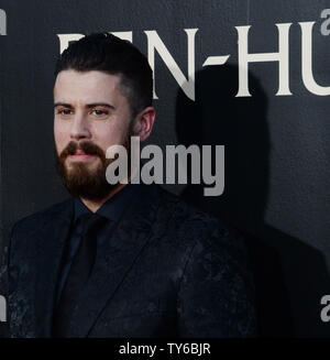 Cast member Toby Kebbell attends the premiere of the motion picture drama 'Ben-Hur' at TCL Chinese Theatre in the Hollywood section of Los Angeles on August 16, 2016. Storyline: The epic story of Judah Ben-Hur (Jack Huston), a prince falsely accused of treason by his adopted brother, an officer in the Roman army. After years at sea, Judah returns to his homeland to seek revenge, but finds redemption.  Photo by Jim Ruymen/UPI Stock Photo