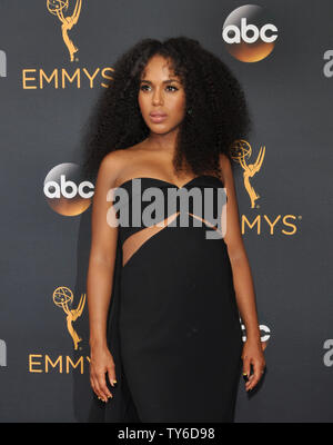 Actress Kerry Washington arrives for the 68th annual Primetime Emmy Awards at Microsoft Theater in Los Angeles on September 18, 2016. Photo by Christine Chew/UPI Stock Photo