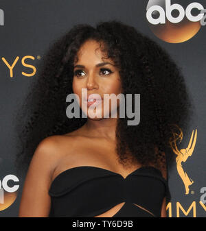 Actress Kerry Washington arrives for the 68th annual Primetime Emmy Awards at Microsoft Theater in Los Angeles on September 18, 2016. Photo by Christine Chew/UPI Stock Photo