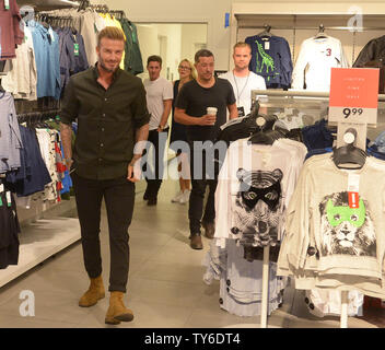 Former professional soccer player David Beckham arrives to launche the new H&M Modern Essentials campaign at H&M in Los Angeles on September 26, 2016.  Photo by Jim Ruymen/UPI Stock Photo