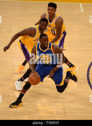 Los Angeles Lakers Forward Nick Young, Right, Celebrates With Center 