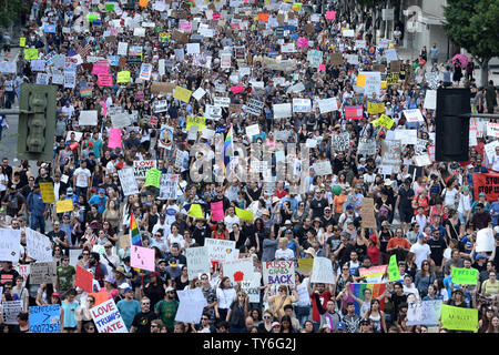 An Estimated Crowd Of Up To 10-thousand People March Through Downtown ...