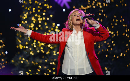 Singer Olivia Newton-John performs at the All-Star Concert at the 85th Annual Hollywood Christmas Parade on Hollywood Boulevard in Los Angeles, California on November 27, 2016. Newton-John is also serving as the Grand Marshal for this year's parade. Photo by Christine Chew/UPI Stock Photo