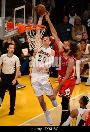 The Chicago Bulls' Robin Lopez (8) Shoots Over The Brooklyn Nets 