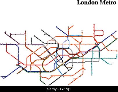 London underground map. Subway public transportation scheme. Uk train ...