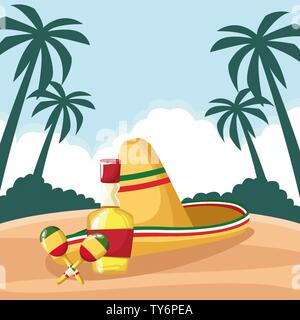 mexican food and tradicional culture Stock Vector