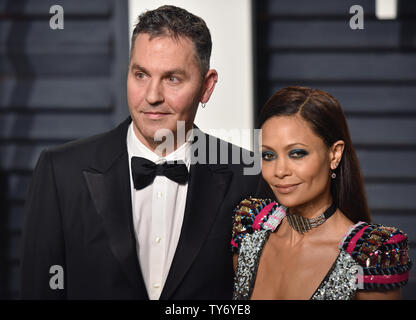 Director Ol Parker and his wife actress Thandie Newton attend the Vanity Fair Oscar Party at the Wallis Annenberg Center for the Performing Arts in Beverly Hills, California on February 26, 2017. Photo by Christine Chew/UPI Stock Photo