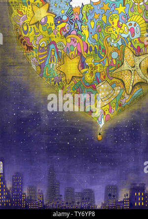 dreaming fantasy illustration Stock Photo