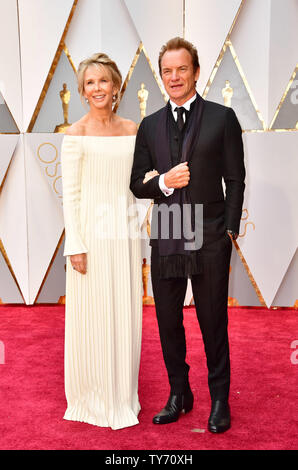 Sting and wife Trudie Styler arrive on the red carpet for the 89th annual Academy Awards at the Dolby Theatre in the Hollywood section of Los Angeles on February 26, 2017. Photo by Kevin Dietsch/UPI Stock Photo