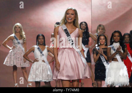 Miss Minnesota USA, Meridith Gould onstage during the 2017 Miss USA Competition, Mandalay Bay Resort and Casino on May 14, 2017. Photo by James Atoa/UPI Stock Photo